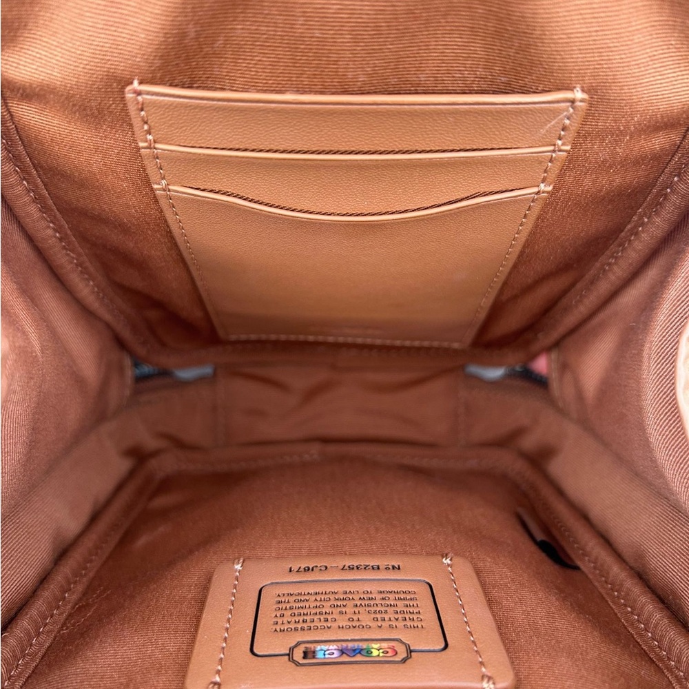 Coach CJ671 LGBTQ Stanton Crossbody Bad with leather logo patches, Pride Edition - Picture 6 of 13